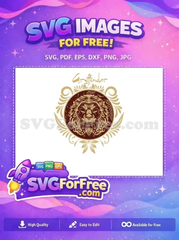Free Golden Lion Crest Free Gryffindor House Harry Potter Free SVG