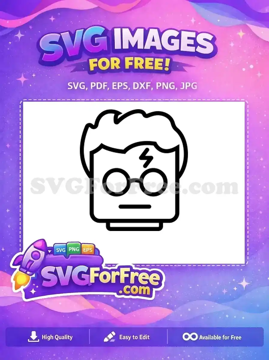 Free Round Glasses Free Lightning Scar Harry Potter Free SVG 4