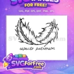 Free Expecto Patronum Feather Free Detailed Line Harry Potter Free SVG - Instant Download
