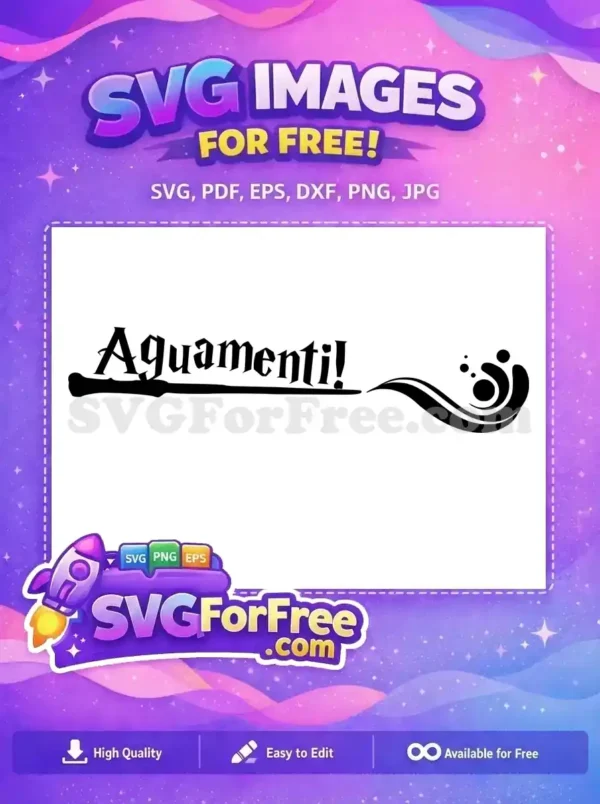 Free Aguamenti Spell Free Wand Water Harry Potter Free SVG