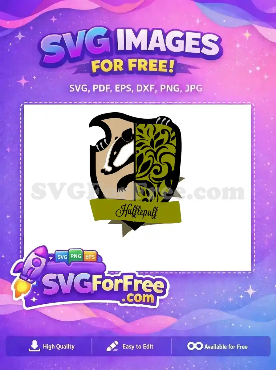 Free Badger Head Free Green Leaves Harry Potter Free SVG