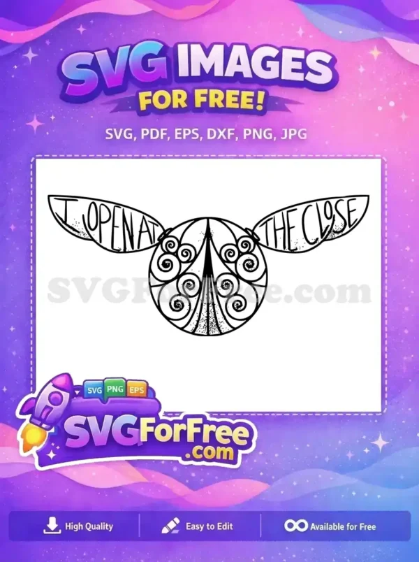 Free I Open at the Close Free Golden Snitch Harry Potter Free SVG