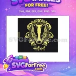 Free Badger Crest Free Hufflepuff House Harry Potter Free SVG 8 - Instant Download