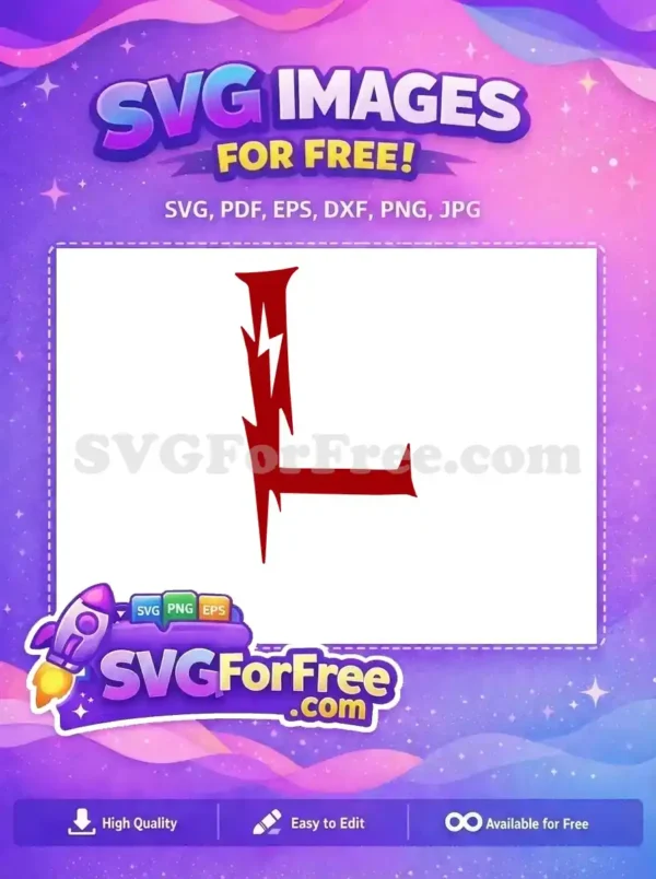 Free Scarlet Letter L Free Lightning Bolt Harry Potter Free SVG 1