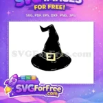 Free Black Witch Hat Free Golden Buckle Harry Potter Free SVG - Instant Download