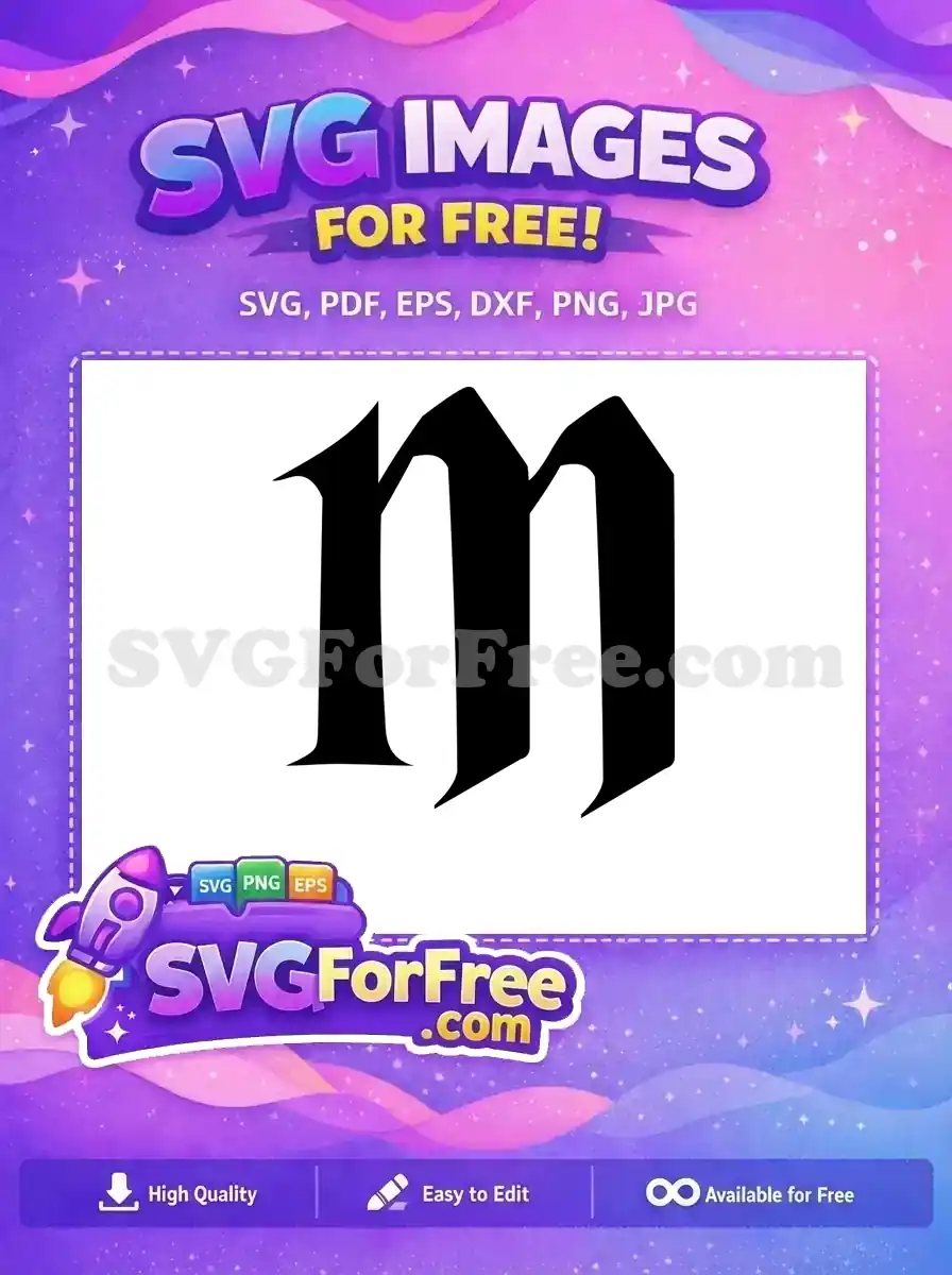 Free Letter M Free Calligraphy Harry Potter Free SVG 1