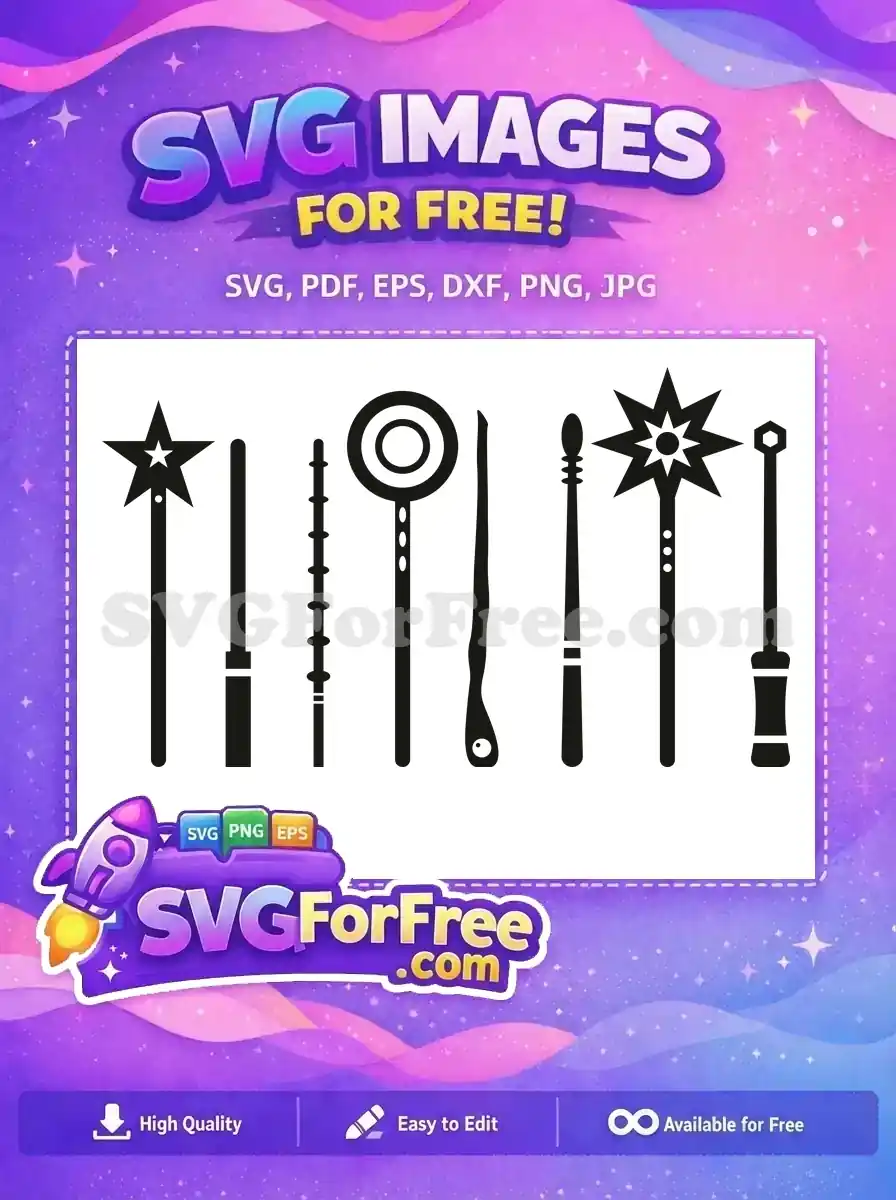 Free Star Wand Free Circle Wand Harry Potter Free SVG
