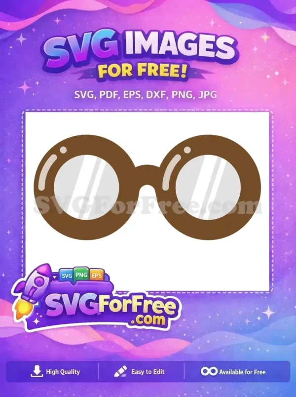 Free Round Brown Glasses Free Harry Potter Free SVG