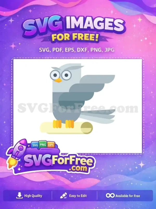 Free Grey Owl Perched Free Letter Harry Potter Free SVG