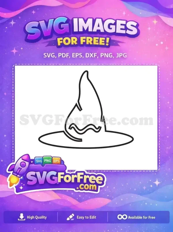 Free Outline Wizard Hat Free Harry Potter Movie Free SVG