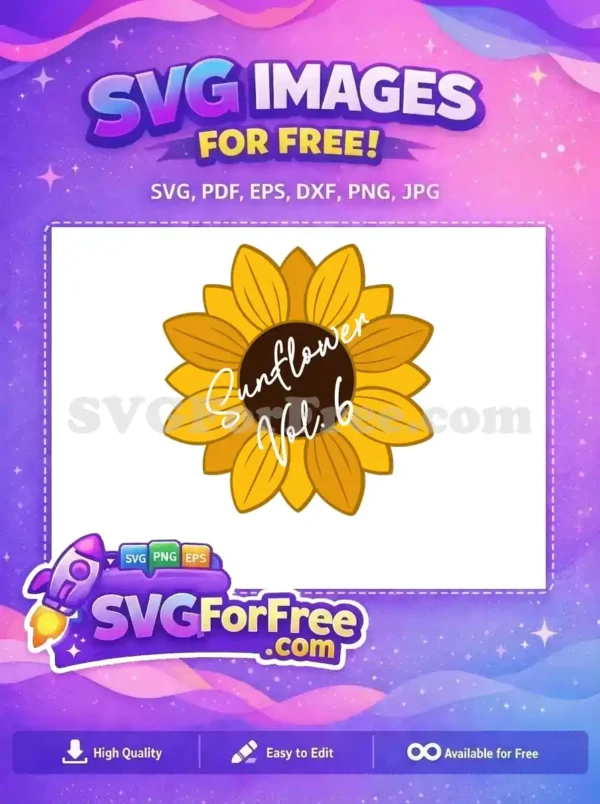 Free Yellow Sunflower Vol 6 Free Floral Free SVG