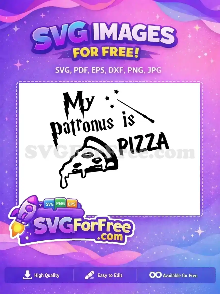 Free Wizard Wand Free Pizza Slice My Patronus Harry Potter Free SVG 1