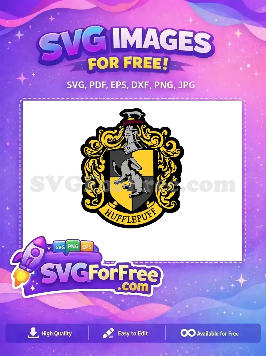 Free Badger Crest Free Yellow Black Harry Potter Free SVG