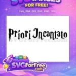 Free Priori Incantatem Text Free Black Harry Potter Free SVG - Instant Download