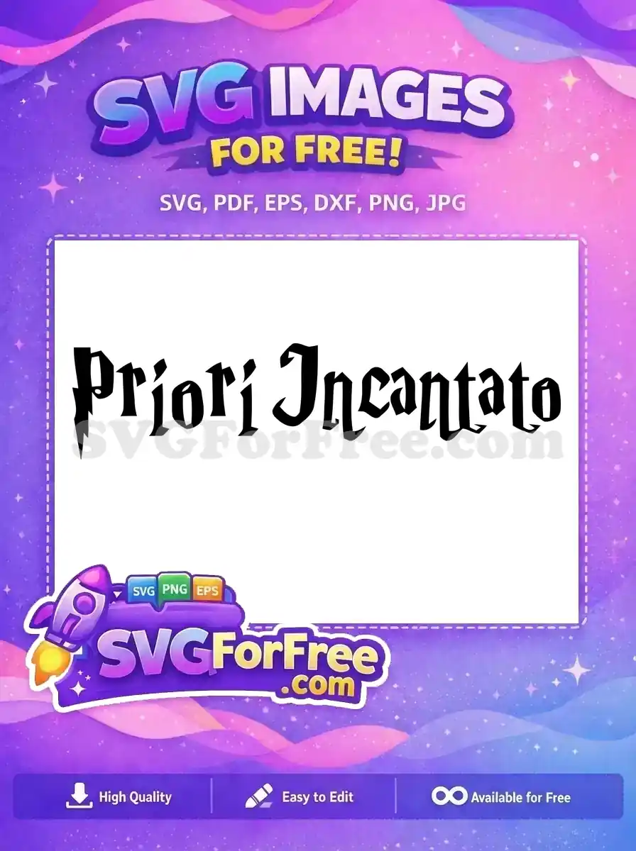 Free Priori Incantatem Text Free Black Harry Potter Free SVG