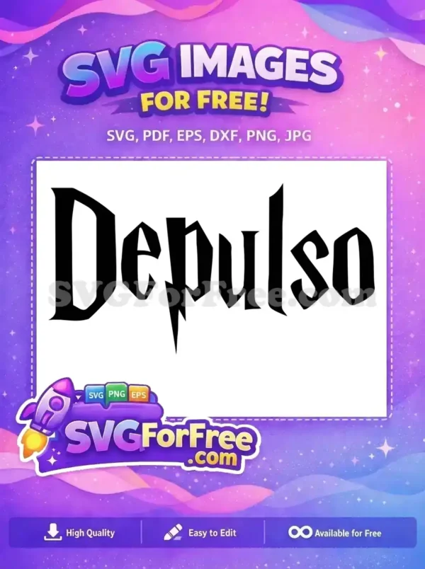 Free Depulso Spell Free Black Font Harry Potter Free SVG