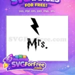 Free Lightning Bolt Free Mrs Harry Potter Free SVG 1 - Instant Download