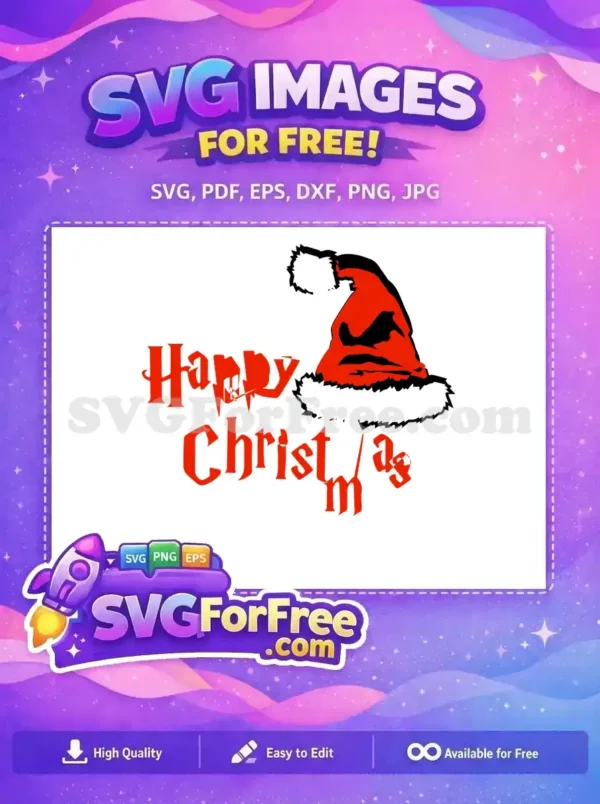 Free Red Santa Hat Free Happy Christmas Harry Potter Free SVG