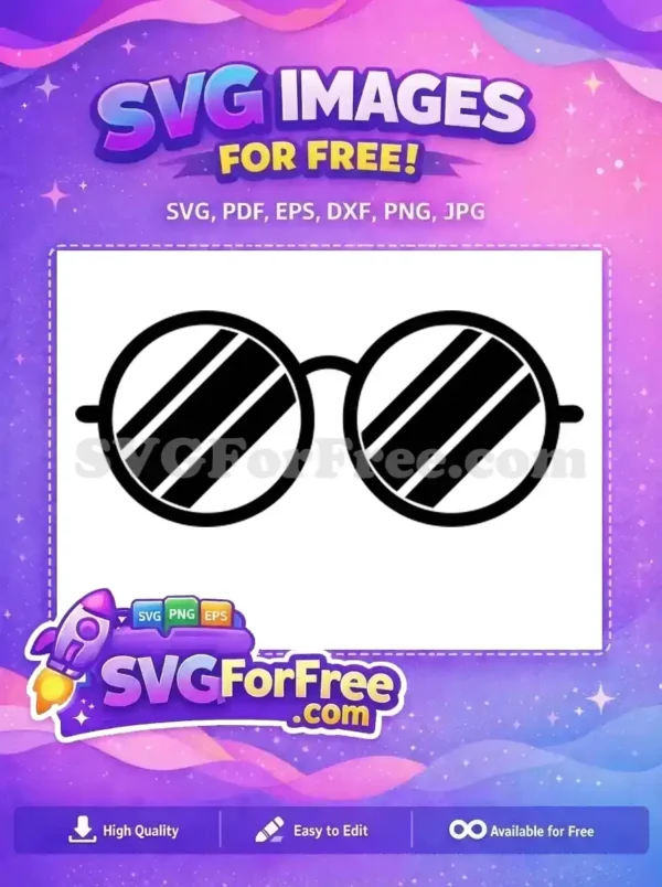 Free Round Frame Free Striped Lens Harry Potter Free SVG