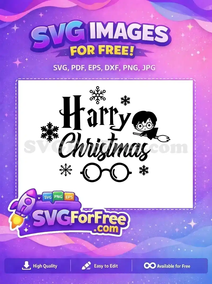Free Chibi Glasses Free Broom Harry Christmas Free SVG