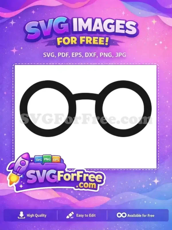 Free Circle Glasses Free Black Harry Potter Free SVG