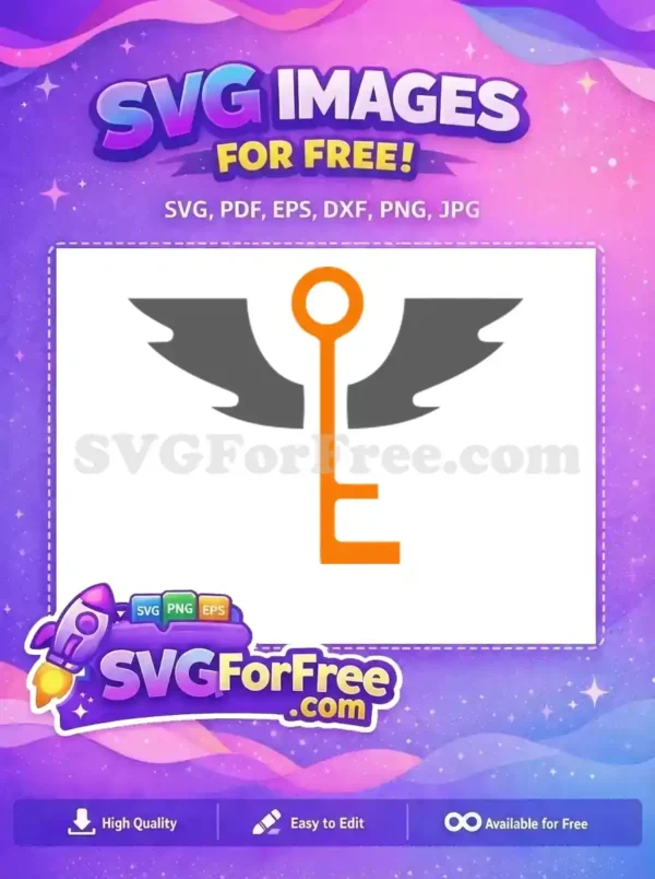 Free Orange Key Free Winged Key Harry Potter Free SVG