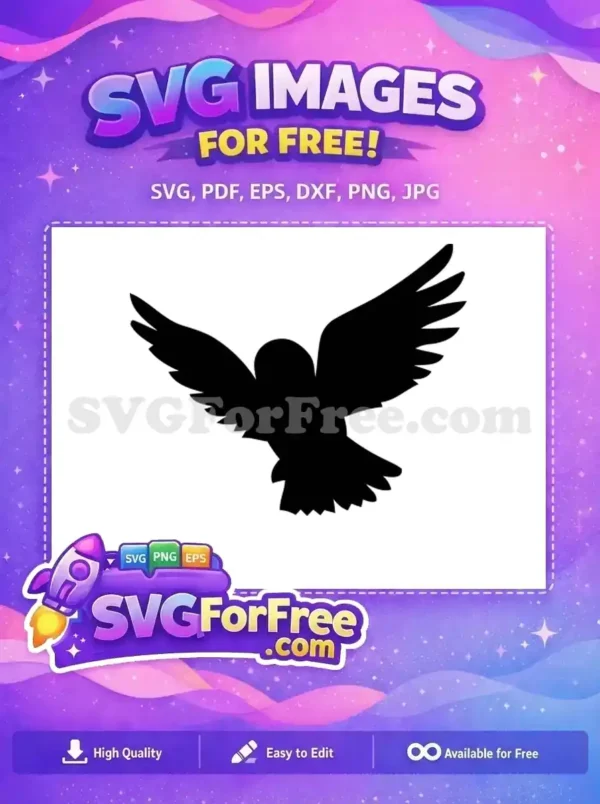 Free Flying Owl Silhouette Free Hedwig Harry Potter Free SVG 1