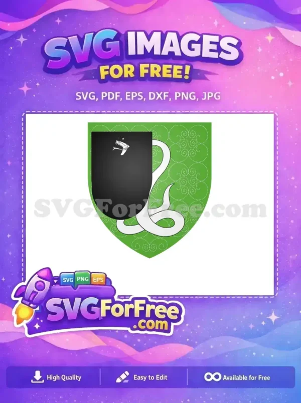 Free Slytherin Snake Free Crest Green Harry Potter Free SVG