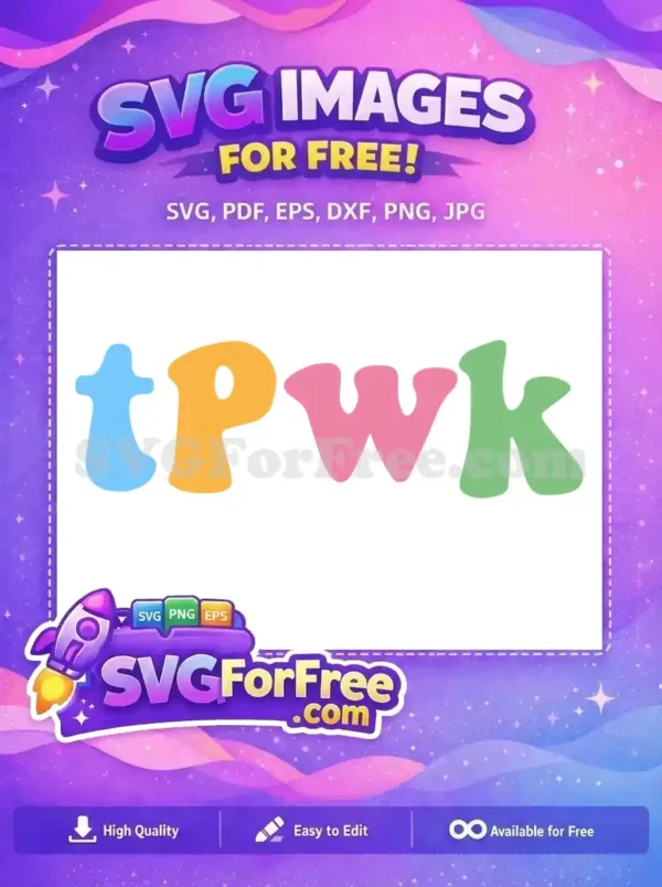 Free Colorful TPWK Letters Free Harry Styles Inspired Free SVG