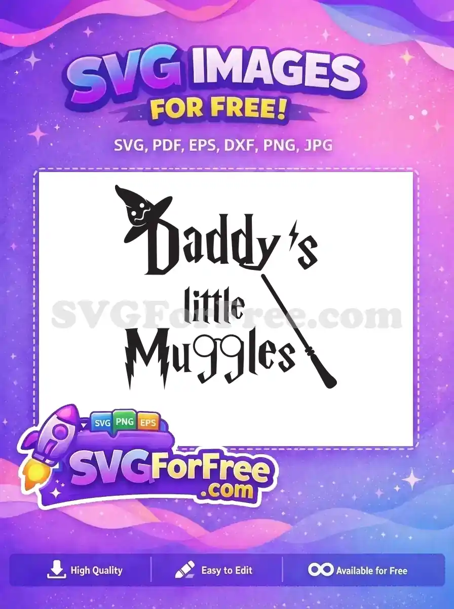 Free Wizard Hat Free Daddy's Little Muggles Harry Potter Free SVG