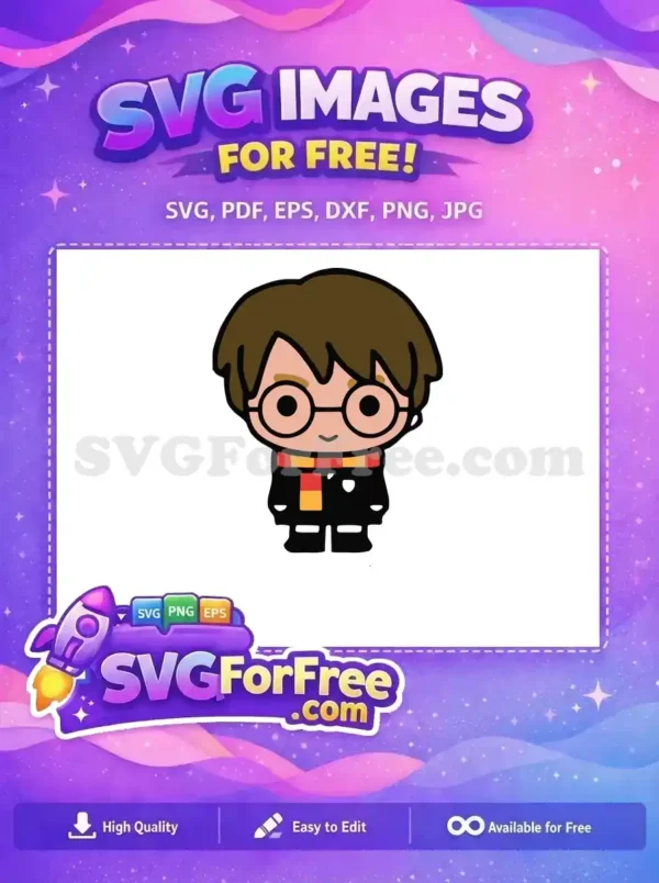 Free Round Glasses Free Gryffindor Scarf Harry Potter Free SVG 2