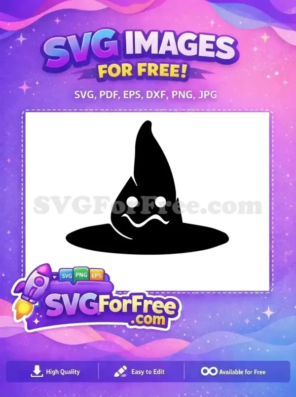Free Sorting Hat Silhouette Free Cute Face Harry Potter Free SVG