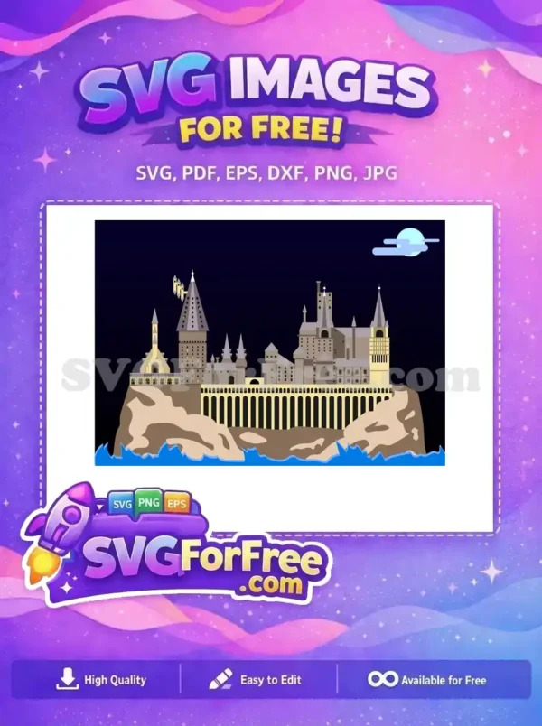 Free Hogwarts Castle Free Night Sky Harry Potter Free SVG