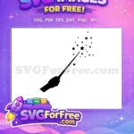 Free Magic Wand Stars Free Hand Silhouette Harry Potter Free SVG - Instant Download