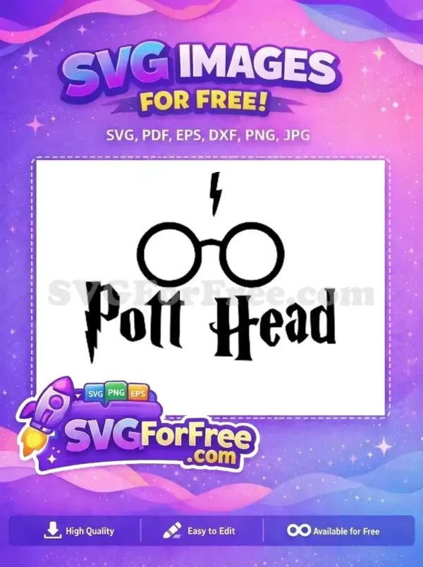 Free Glasses Scar Free Pott Head Silhouette Harry Potter Free SVG Free Glasses Scar Free Pott Head Silhouette Harry Potter Free SVG