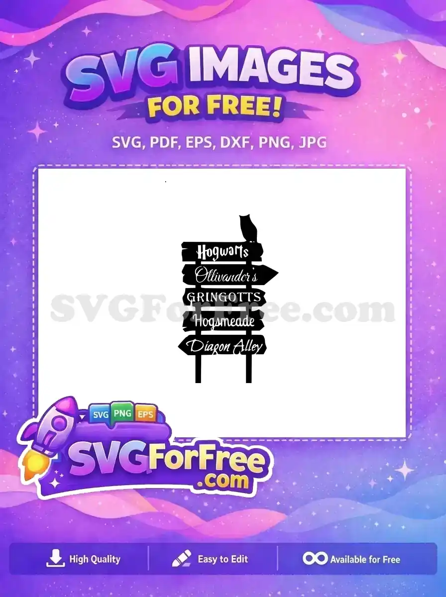 Free Hogwarts Sign Free Hogsmeade Diagon Alley Harry Potter Free SVG