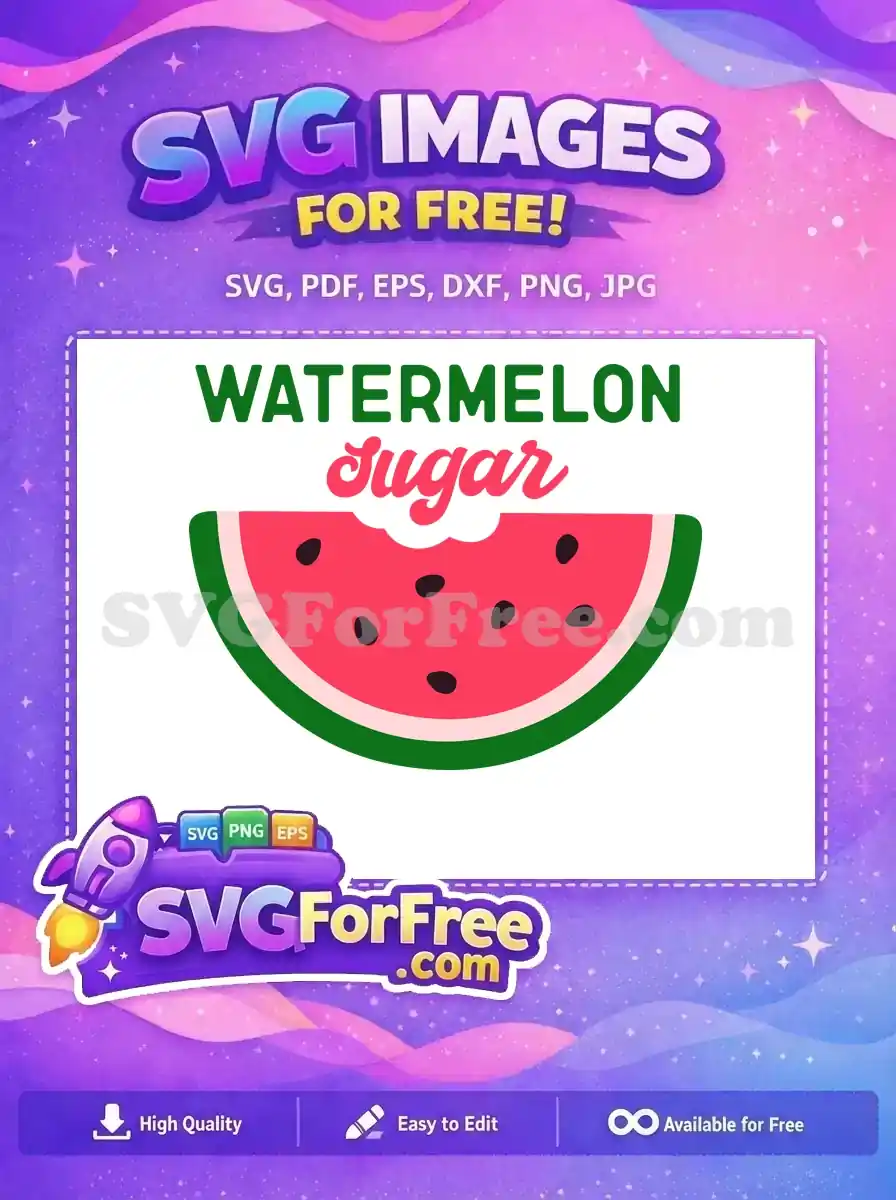 Free Watermelon Sugar Slice Free Bitten Edge Free SVG