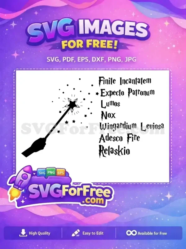 Free Magic Wand Free Spell List Harry Potter Free SVG Free Magic Wand Free Spell List Harry Potter Free SVG