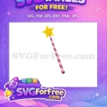 Free Golden Star Free Striped Wand Harry Potter Free SVG - Instant Download