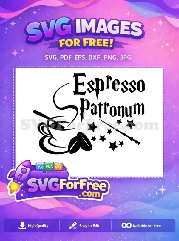 Free Espresso Patronum Style Free Wand Stars Harry Potter Free SVG Free Espresso Patronum Style Free Wand Stars Harry Potter Free SVG