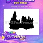 Free Hogwarts Castle Silhouette Free Wizarding World Harry Potter Free SVG 2 - Instant Download