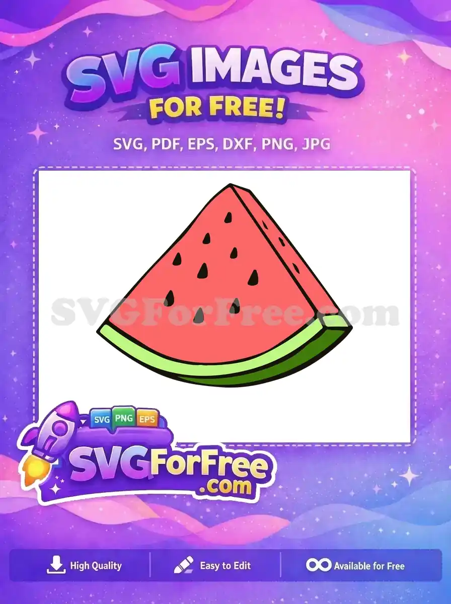 Free Watermelon Slice Free Black Seeds Summer Free SVG