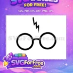 Free Round Glasses Free Lightning Bolt Harry Potter Free SVG 2 - Instant Download