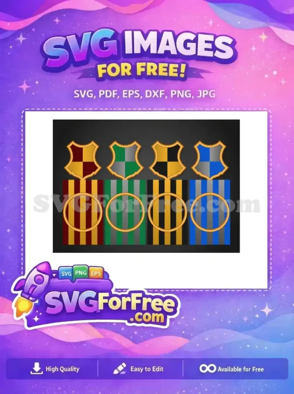 Free Hogwarts Houses Crests Free Quidditch Rings Harry Potter Free SVG