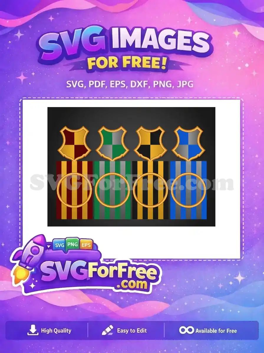 Free Hogwarts Houses Crests Free Quidditch Rings Harry Potter Free SVG