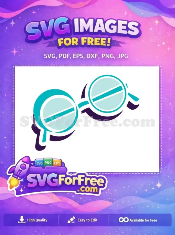 Free Round Teal Glasses Free Harry Potter Movie Free SVG 2