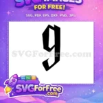 Free Number Nine Free Gothic Harry Potter Free SVG 1 - Instant Download