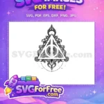 Free Deathly Hallows Free Floral Ornament Harry Potter Free SVG - Instant Download
