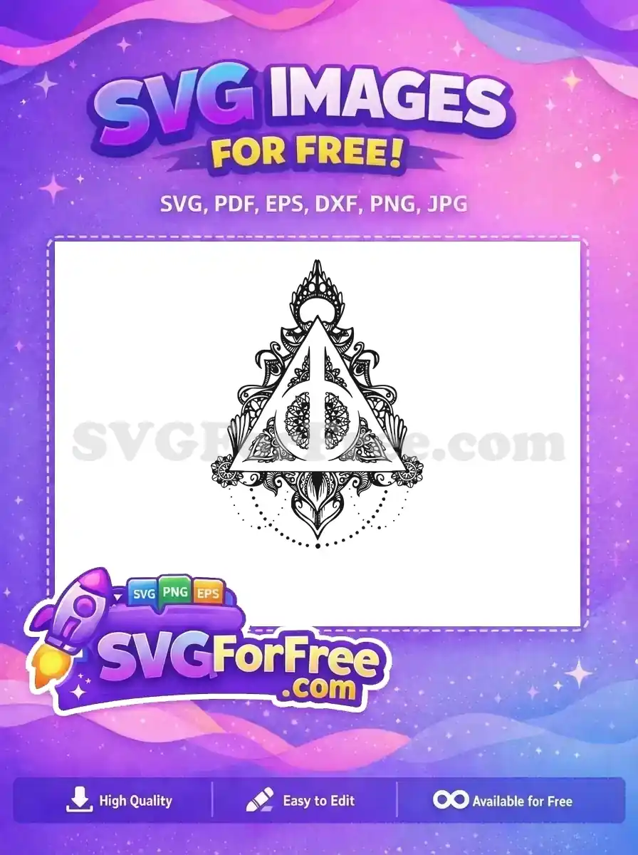 Free Deathly Hallows Free Floral Ornament Harry Potter Free SVG