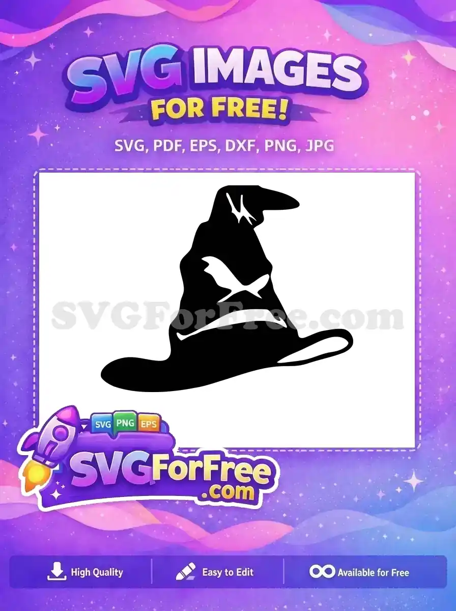 Free Silhouette Patch Free Wizard Hat Harry Potter Free SVG